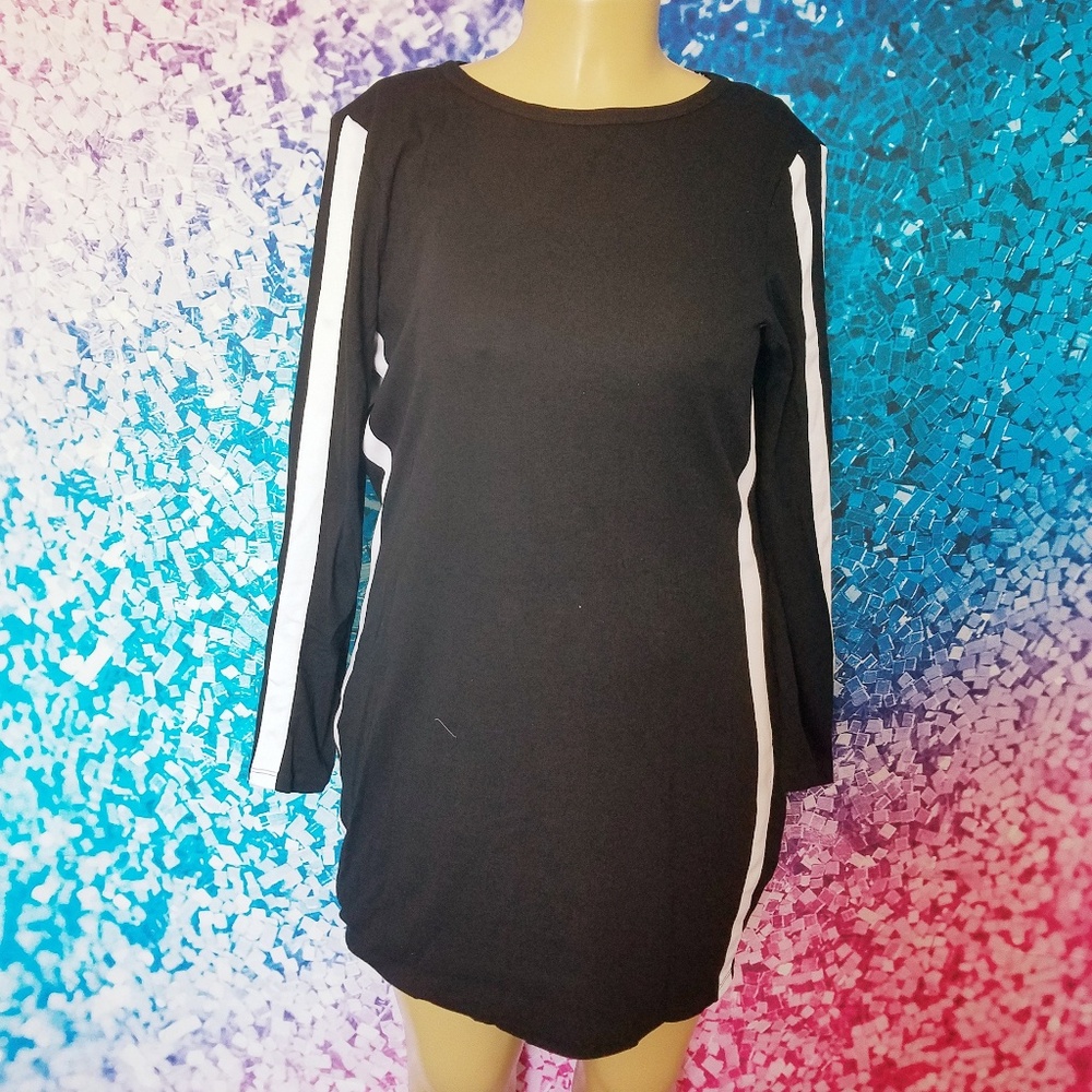 Striped  Black  Dress